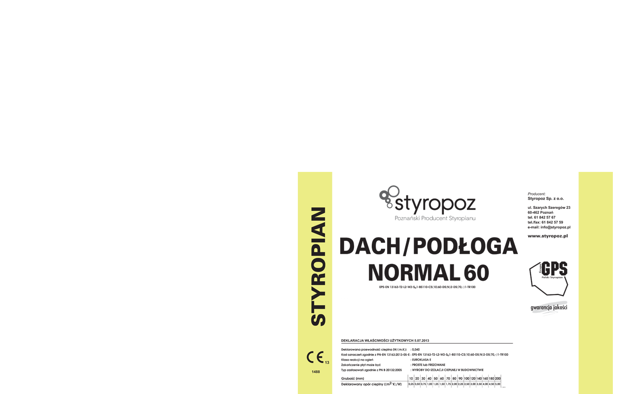 STYROPOZ - Poznański Producent Styropianu - DACH/PODŁOGA NORMAL 60