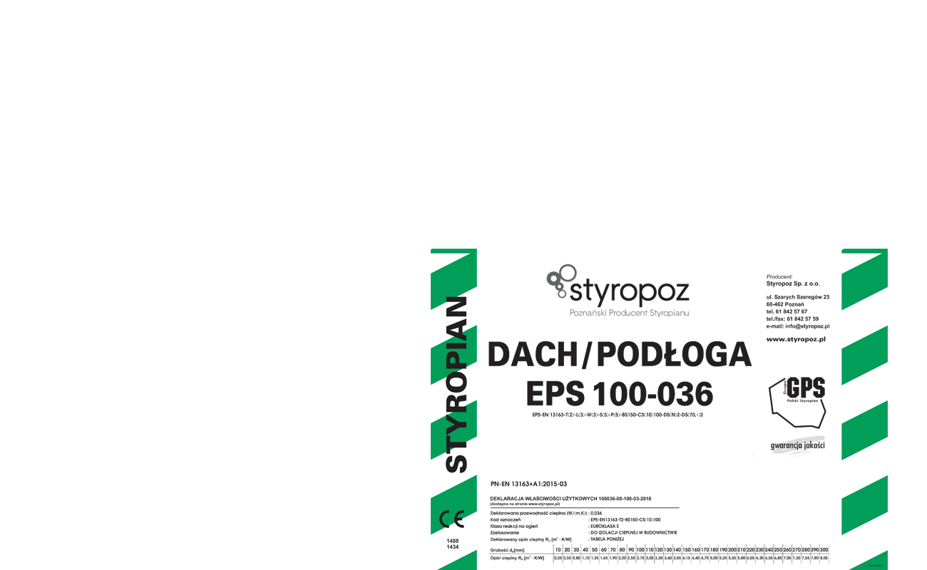 STYROPOZ - Poznański Producent Styropianu - DACH/PODŁOGA EPS 100-036